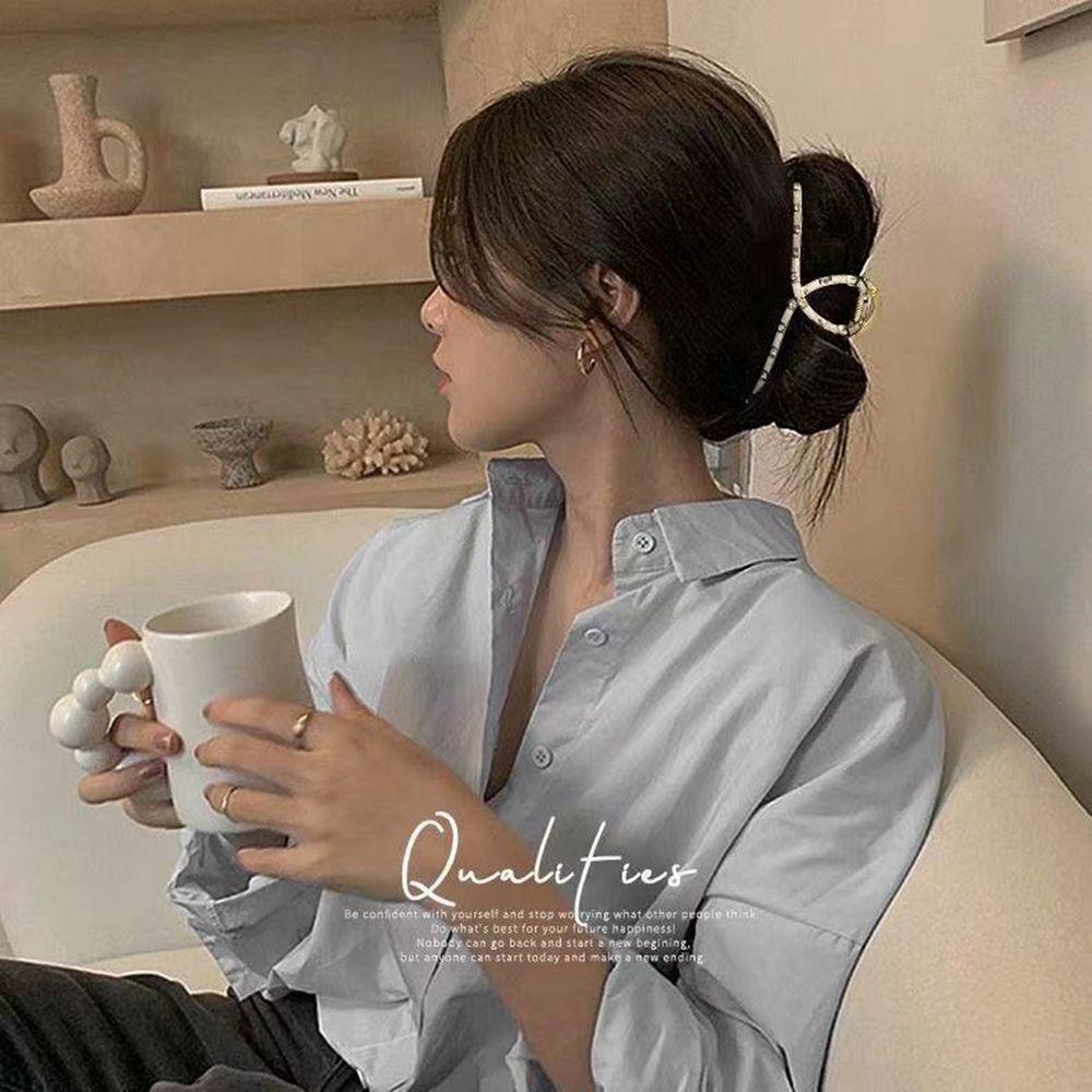 Kẹp Tóc Hình Cá Mập Đính Ngọc Trai Dễ Thương Cho Nữ