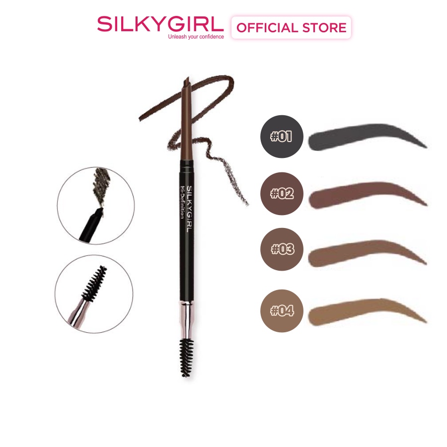 Chì Mày 2 Đầu Silkygirl Hi-Definition Brow Pencil 0.35g