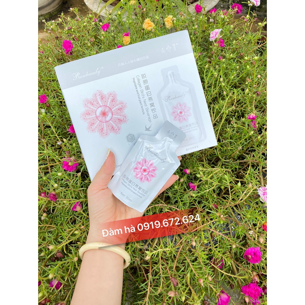 1 hộp 8 lọ Collagen Yến Rose beauty trắng da