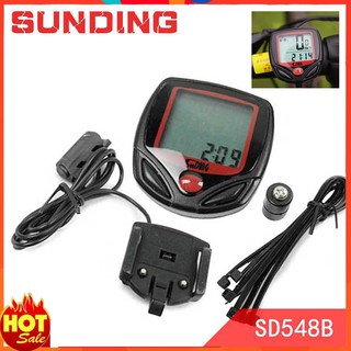 Đồng hồ đo tốc độ xe đạp chống nước có dây Sunding SD548B