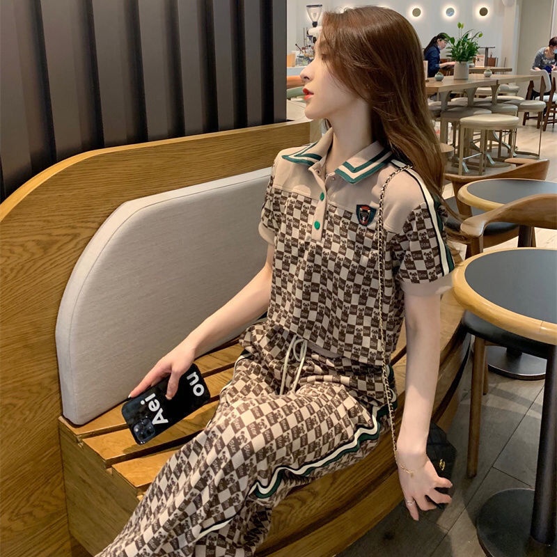 Áo/Quần/Bộ đồ thể thao hai mảnh phong cách retro phương tây thời trang mùa hè 2022