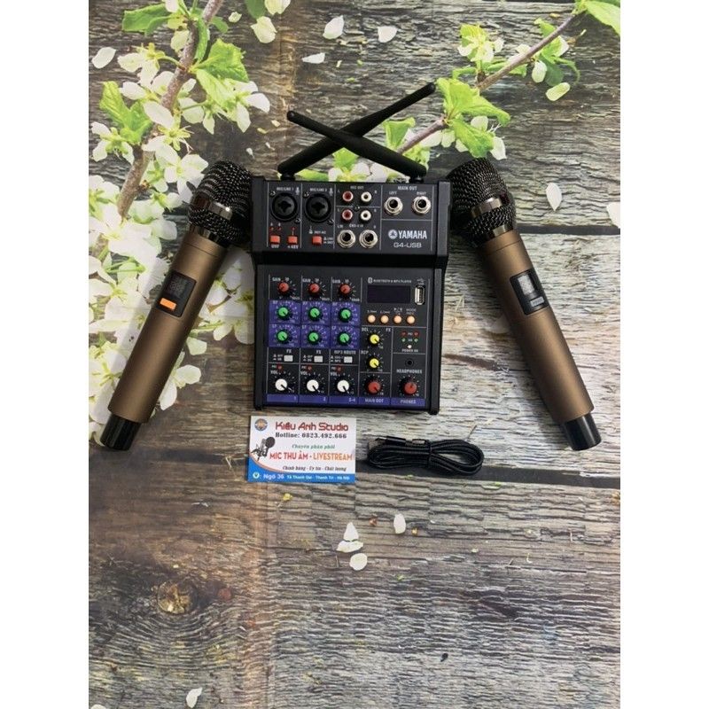 Mixer G4 Bluetooth kèm hai mic không dây âm thanh cực đỉnh