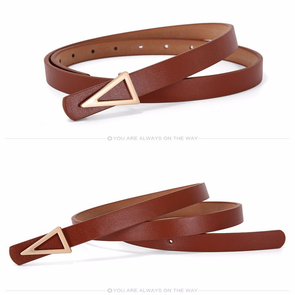Thắt Lưng Da PU Khóa Kim Loại Hình Tam Giác Thời Trang