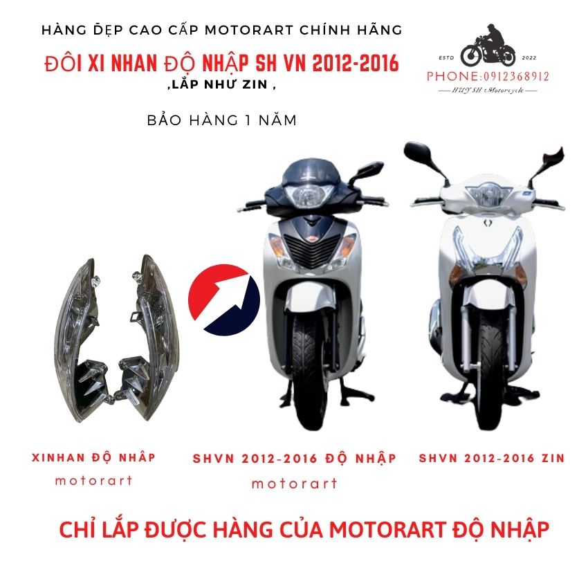XiNhan Trước SH Ý Độ Cho SH 2012-2016 Độ Nhập Motorart ( Trường Phúc)