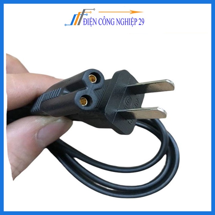 Dây nguồn AC 220V liền giắc cắm 2 chân dài 1 mét đầu tròn