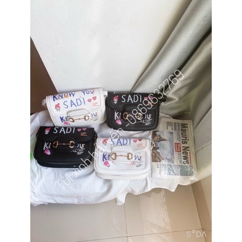 Túi đeo chéo kẹp nách hoạ tiết đáng yêu độc đáo( có ảnh thật)