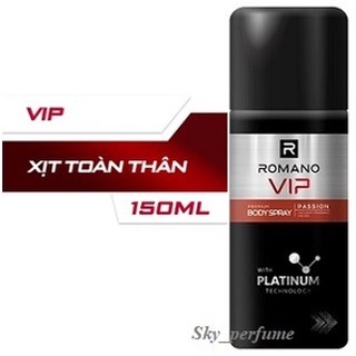 Xịt Khử Mùi Toàn Thân Cho Nam Romano VIP 150ml