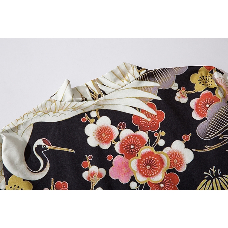 Bebovizi Fashion Swan Women Men's Kimono Outer Blouse Japanese Loose Harajuku Beach Unisex Clothes | BigBuy360 - bigbuy360.vn