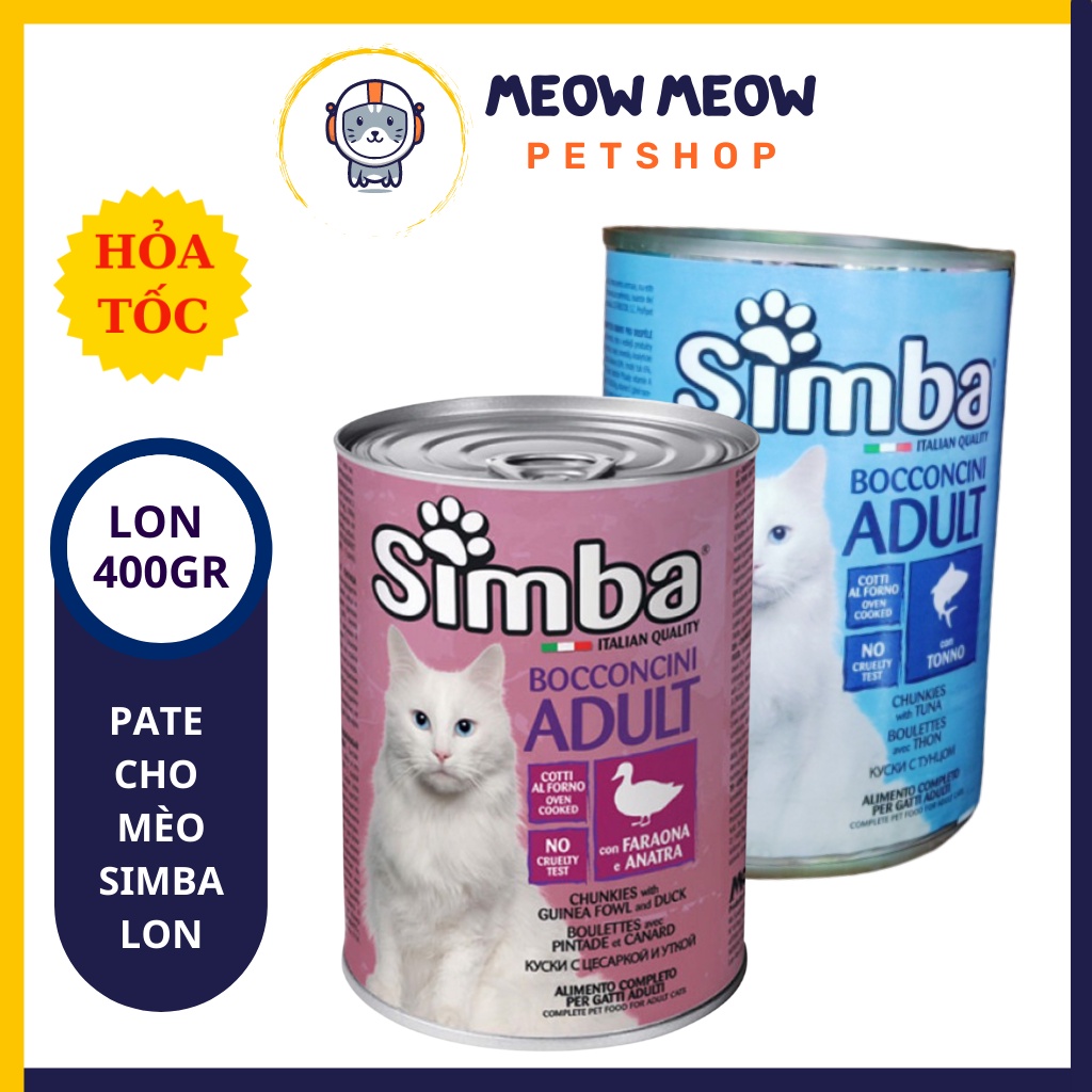 Pate cho mèo Simba | Lon 415Gr | Pate dinh dưỡng cho mèo trưởng thành.