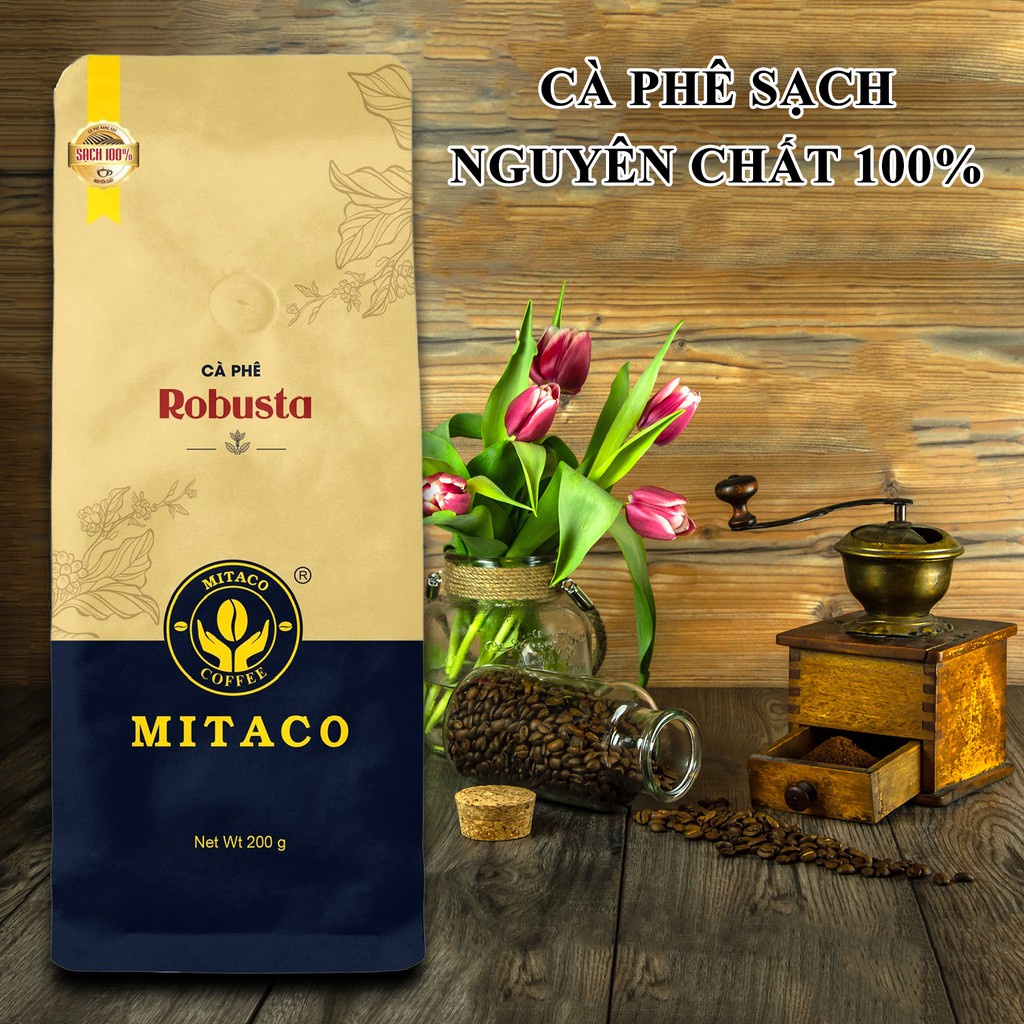 Cà phê Robusta Honey nguyên chất MITACO COFFEE (Gói 200g)