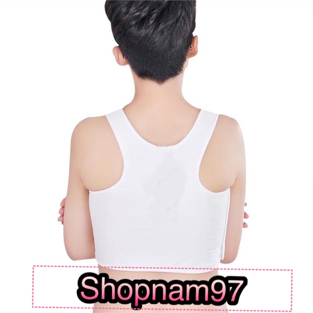 Áo Nịt Ngực Tomboy - Ngắn Có Viền Tròng Cổ