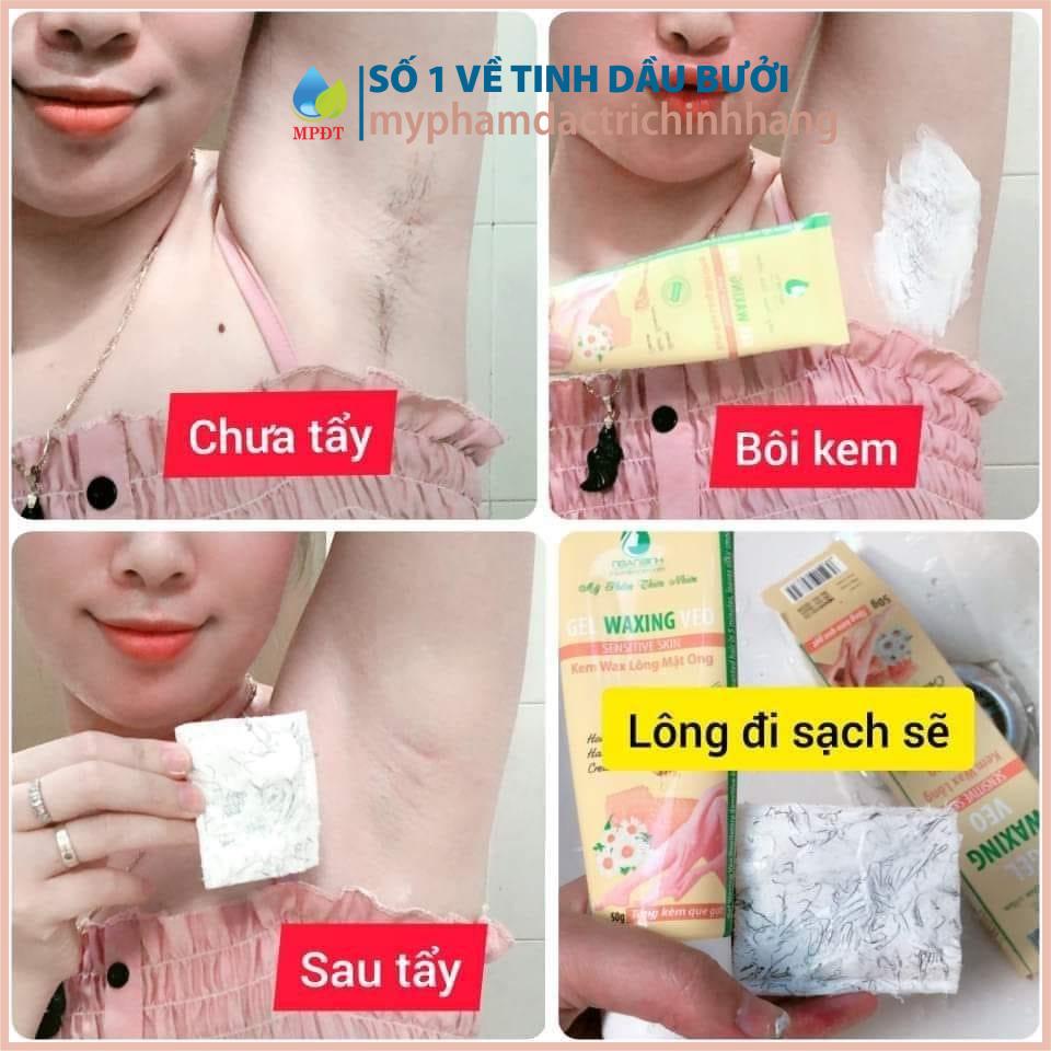 Gel waxing VEO kem tẩy lông Ngân Bình làm sạch vùng lông dưới cánh tay, lông nách, lông chân, lông tay, lông bikini