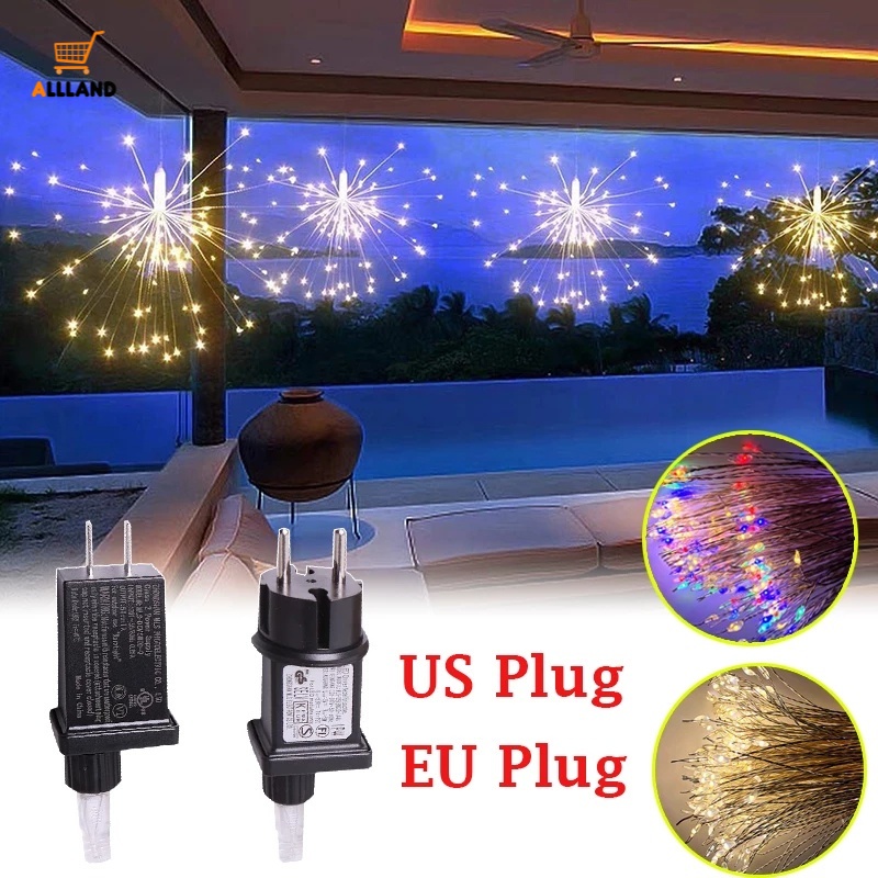 Dây Đèn LED 500 Bóng Hình Pháo Hoa Chống Nước Trang Trí Sân Vườn