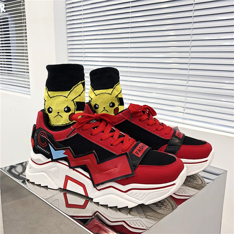 Giày Thể Thao 100% Cotton In Hình Pokemon Pikachu Thời Trang Nam
