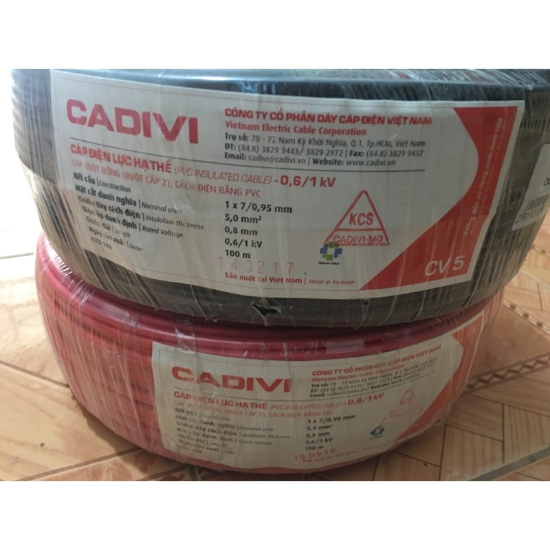 [Dọn kho giá sốc] Dây điện Cadivi Cáp CV 5.0