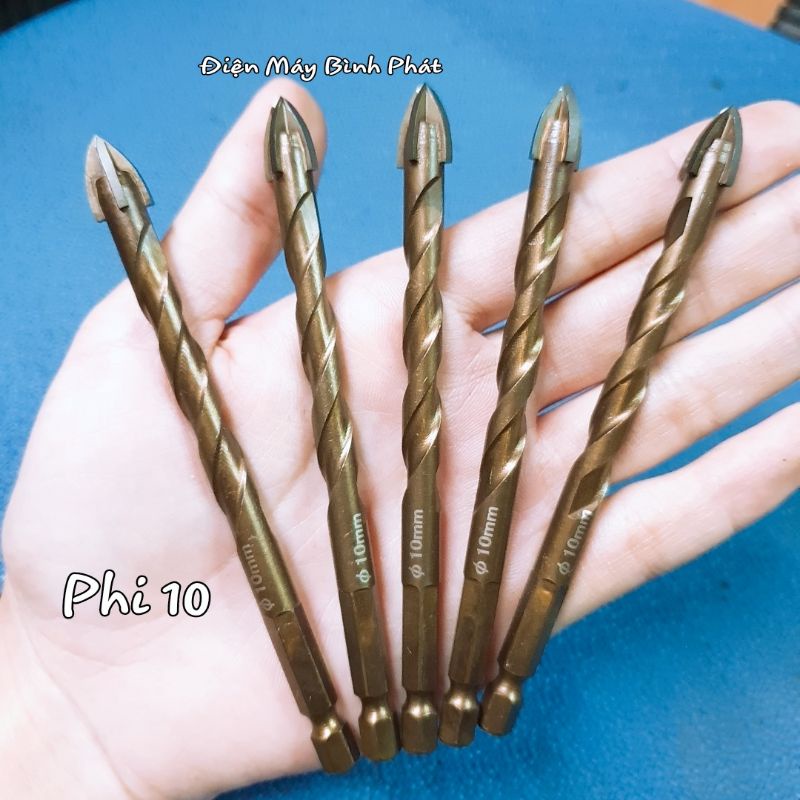 Mũi Khoan Đa Năng Chuôi Lục Giác Sịn Phi 4mm - 6mm -8mm-10mm-12mm
