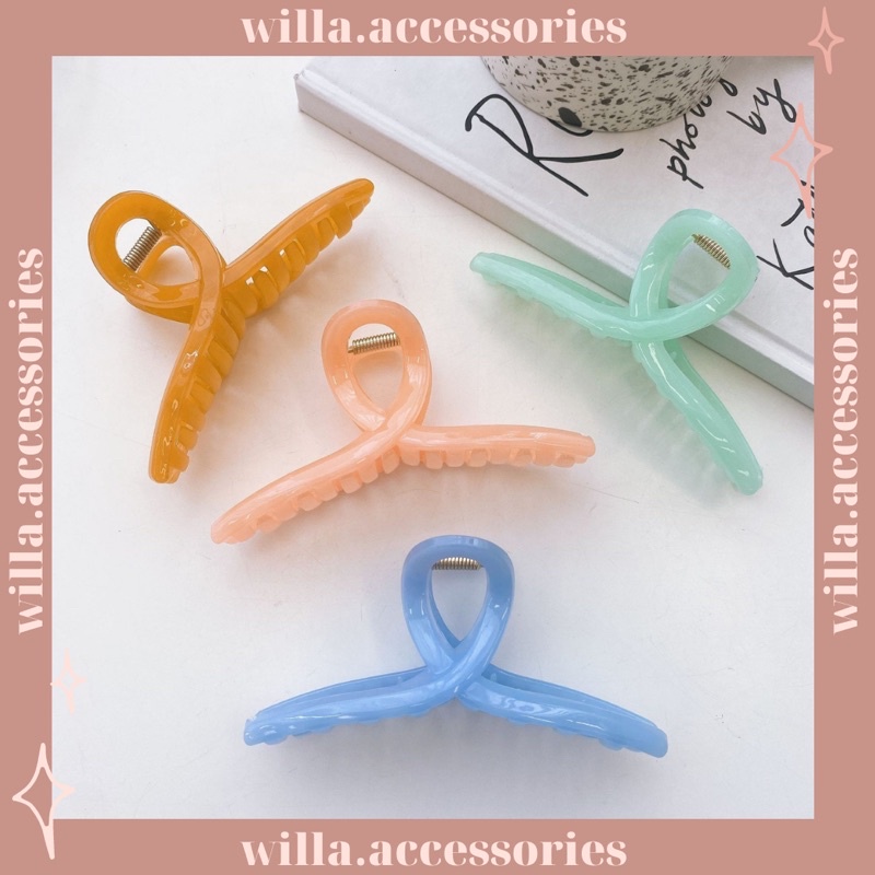 Kẹp tóc nhựa/ kẹp càng cua nhựa xinh xắn phong cách Hàn Quốc - Willa.accessories