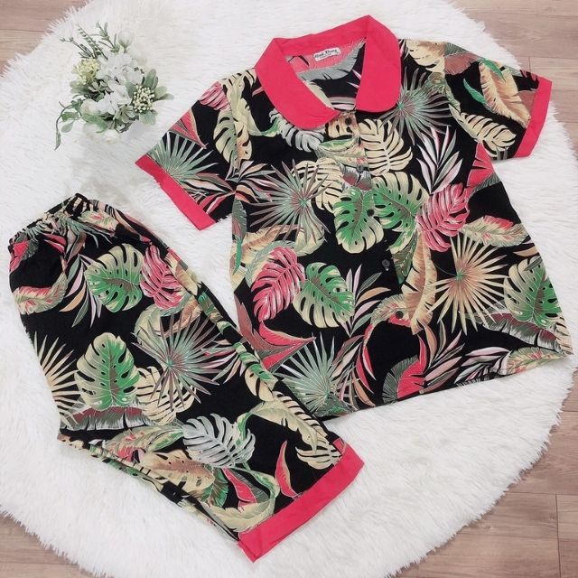 (PJ01) Bộ ngủ lụa Mango đồ bộ Pijama nữ mặc nhà quần lỡ áo cộc - Sanado