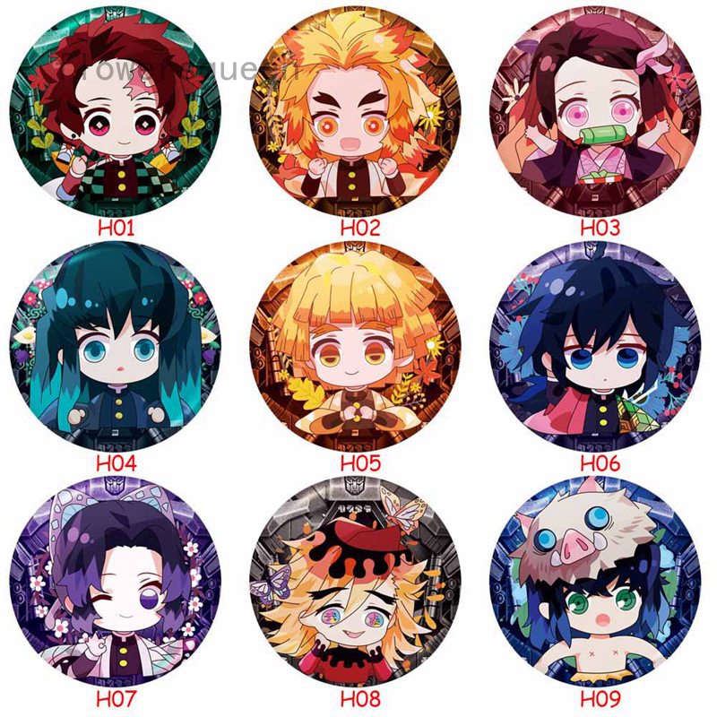 flowersqueen Ghim cài áo hình nhân vật Kamado Tanjirou Kamado Nezuko trong hoạt hình Demon Slayer: Kimetsu no Yaiba