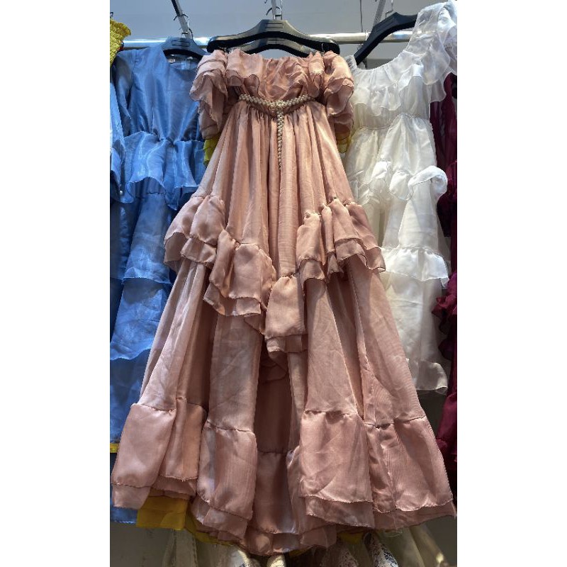 (ẢNH THẬT) 5 màu  Váy maxi voan tơ trễ vai công chúa  / VÁY voan nhiều tầng  TRỄ VAI | BigBuy360 - bigbuy360.vn