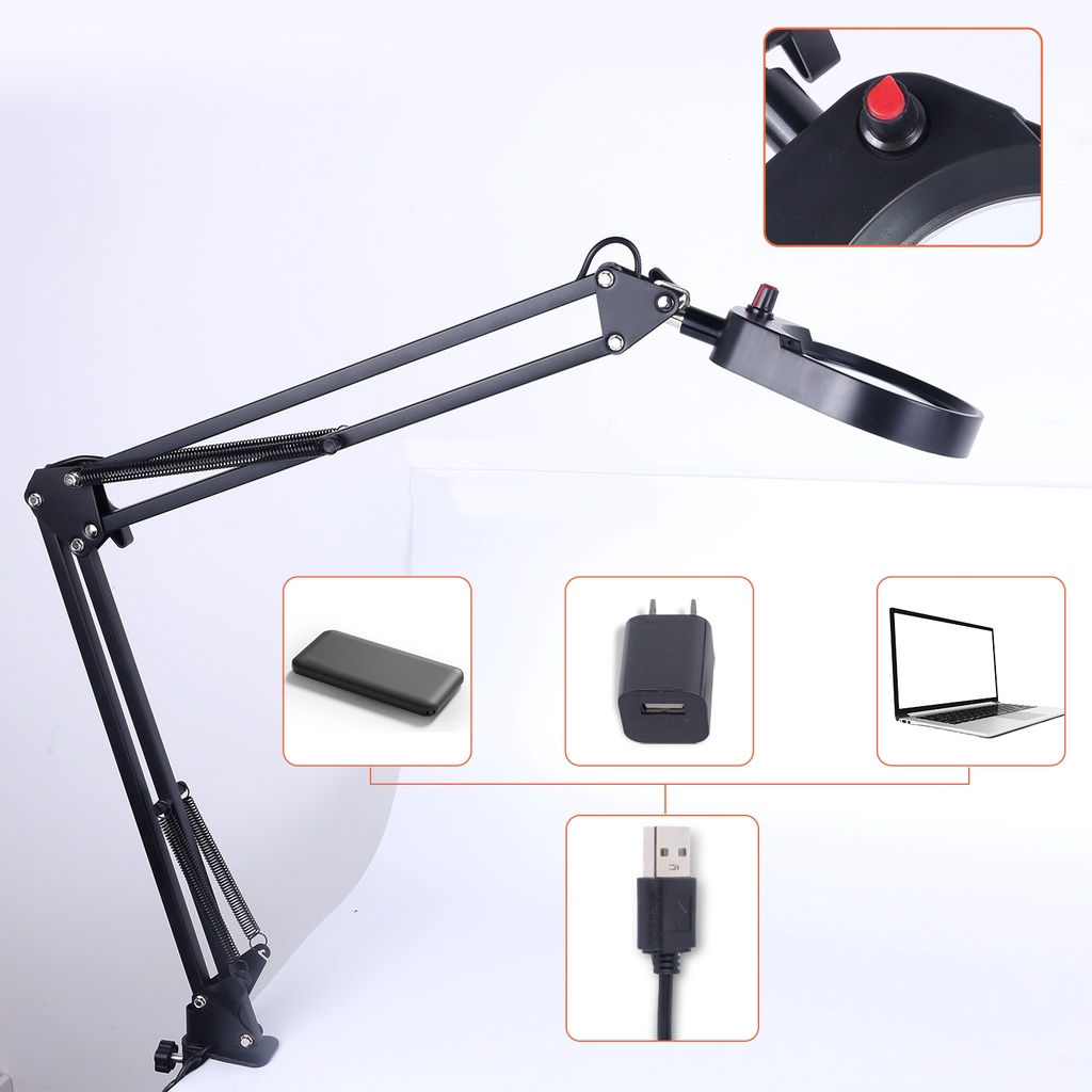 Kính Lúp Phóng Đại 10 Lần Có Giá Đỡ Điện Thoại Để Bàn Có Thể Gập Lại Cho Phòng Ngủ/Văn Phòng/Làm Đẹp