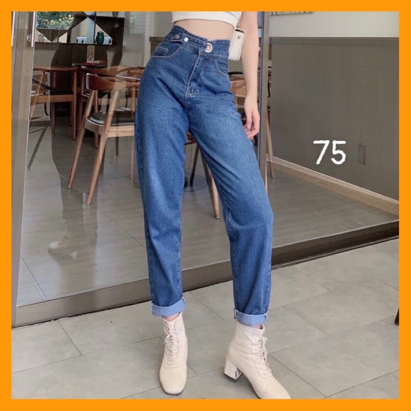 QUẦN JEAN BAGGY CẠP CAO PHỐI ĐAI KIỂU SIÊU HOT [ CLIP THẬT] [FREESHIP] hàng loại 1, VẢI DÀY | BigBuy360 - bigbuy360.vn