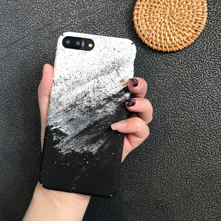 Ốp lưng điện thoại nhựa cứng iPhone X XS XR XSMAX 11PRO 11PROMAX hình cát trắng đen | BigBuy360 - bigbuy360.vn