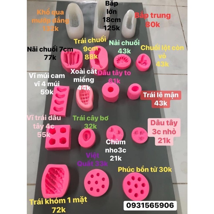 Khuôn Silicone trái cây Trái Dâu Tây