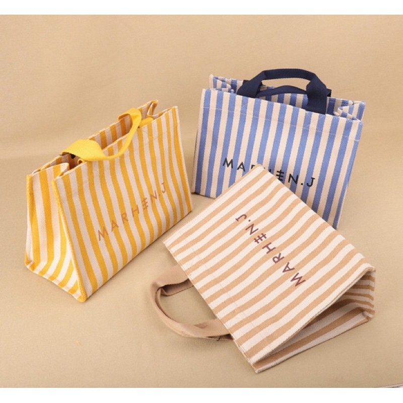 Marhen Túi vải canvas phong cách Hàn quốc size to cỡ lớn túi xách xếp gọn đi chơi du lịch dã ngoại đựng A4 (Mã Marhen)