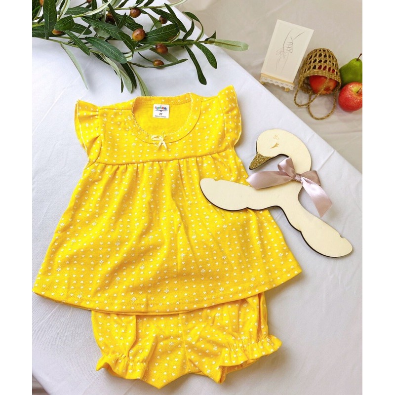 Bộ áo quần cộc tay babydoll cho bé gái