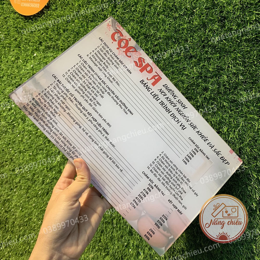 Menu cho tiệm Nail, Spa, Tóc in và thiết kế theo yêu cầu_ menu giá rẻ , chất lượng _ Thiết kế theo yêu cầu của kháchhàng