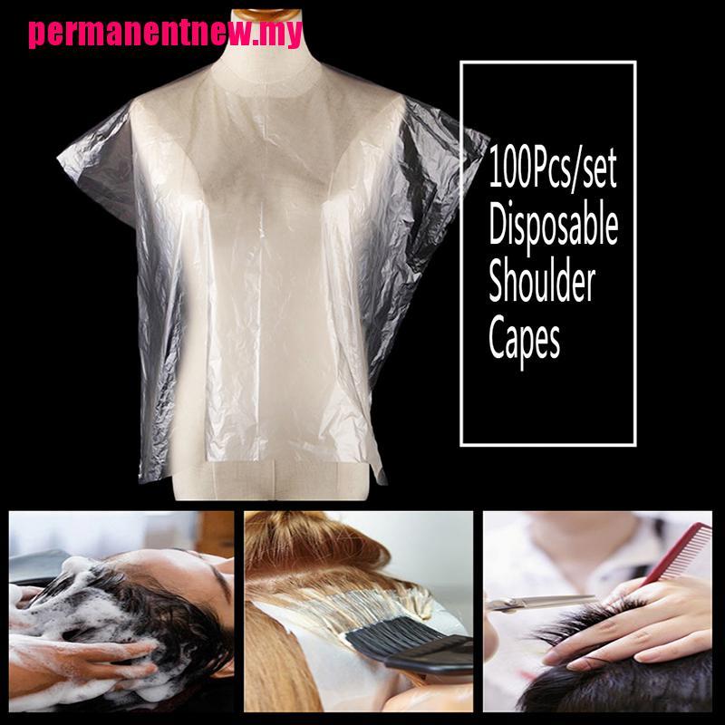 (hàng Mới Về) Set 100 Áo Choàng Nhuộm Tóc Dùng Một Lần Bằng Pe Tiện Dụng