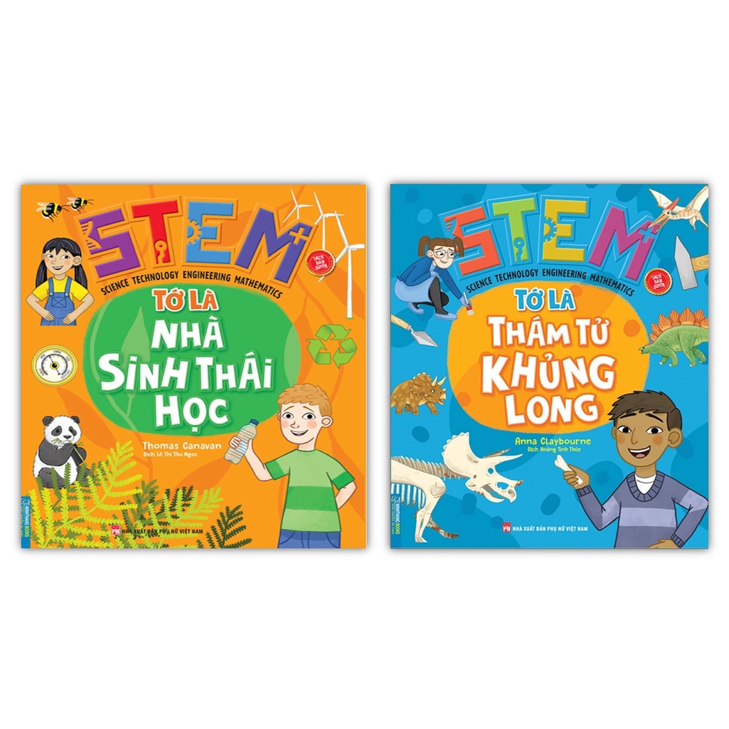 Sách - Combo 2 cuốn STEM Tớ là thám tử khủng long &amp; STEM Tớ là nhà sinh thái học