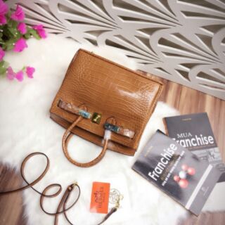Túi xách hermes bikin da bóng có vân