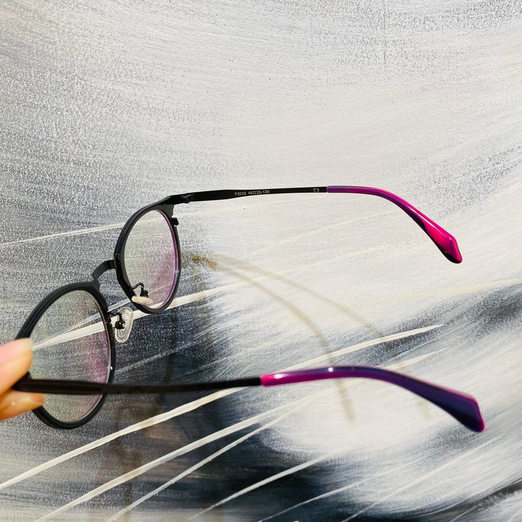 Gọng kính nhựa phối càng hợp kim cao cấp bền đẹp thời trang Ouress F2032