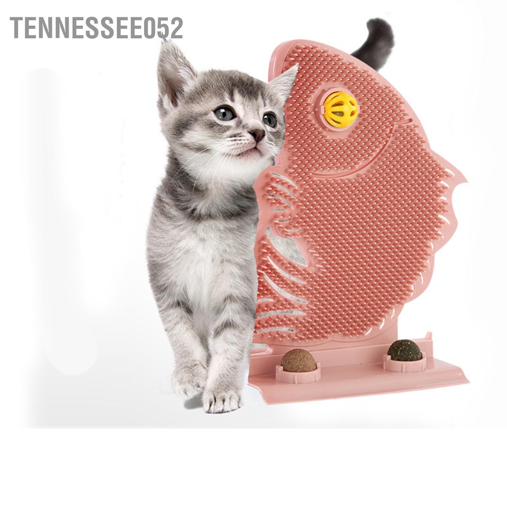 [Hàng Sẵn] Lược Chải Lông gãi ngứa Mèo Gắn Tường Tự Massage - Đồ Chơi Cọ Má Mát Xa Gắn Tường Cho Mèo Hình Cá Kèm Bóng Catnip【Tennessee052】