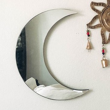 Gương treo tường hình mặt trăng gương mặt trăng gương decor