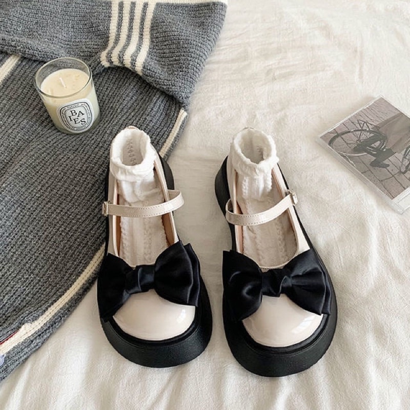 GIÀY LOLITA ĐÍNH NƠ XINH XẮN ĐÁNG YÊU ĐẾ CAO 5,5CM