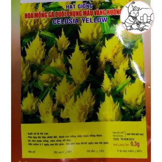 Hạt hoa mồng gà đuôi phụng vàng - gói 0,3 gram