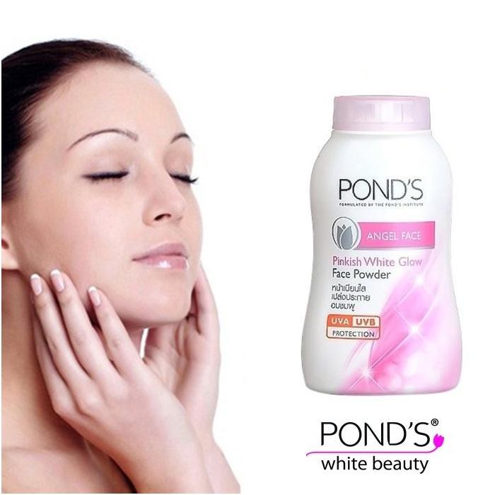 Phấn Phủ trang điểm Dạng Bột Siêu Mịn Pond’s Angel Face Pinkish White Glow 50g thai lan