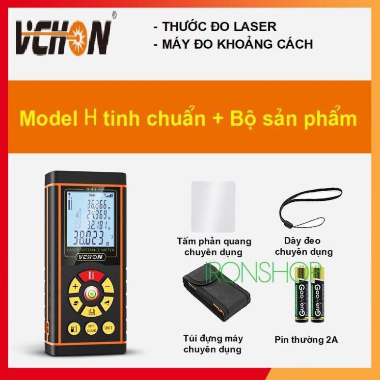 [Có HDSD Tiếng Việt]Thước đo Laser, Máy đo khoảng cách H40, thương hiệu VCHON chuyên dùng trong xây dựng 206764