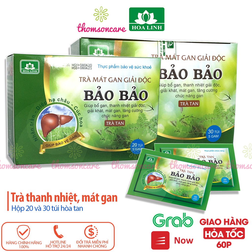 Trà Bảo bảo - hỗ trợ giải độc gan, thanh nhiệt, ngăn ngừa mụn nhọt từ diệp hạ châu, nhân trần, đẳng sâm