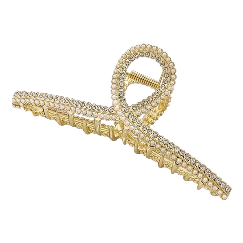 Kẹp Tóc Kim Loại Đính Ngọc Trai Opal Phong Cách Hàn Quốc 2022