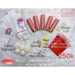 BỘ KIT LÀM SON SÁP 5 THỎI HANDMADE.