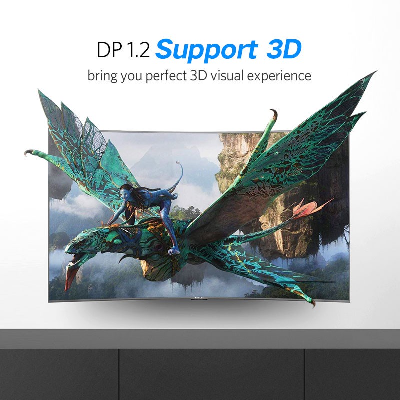 Dây Displayport 2 đầu đực Ugreen DP102, support 4K*60Hz 3D, chính hãng, bảo hành 18 tháng
