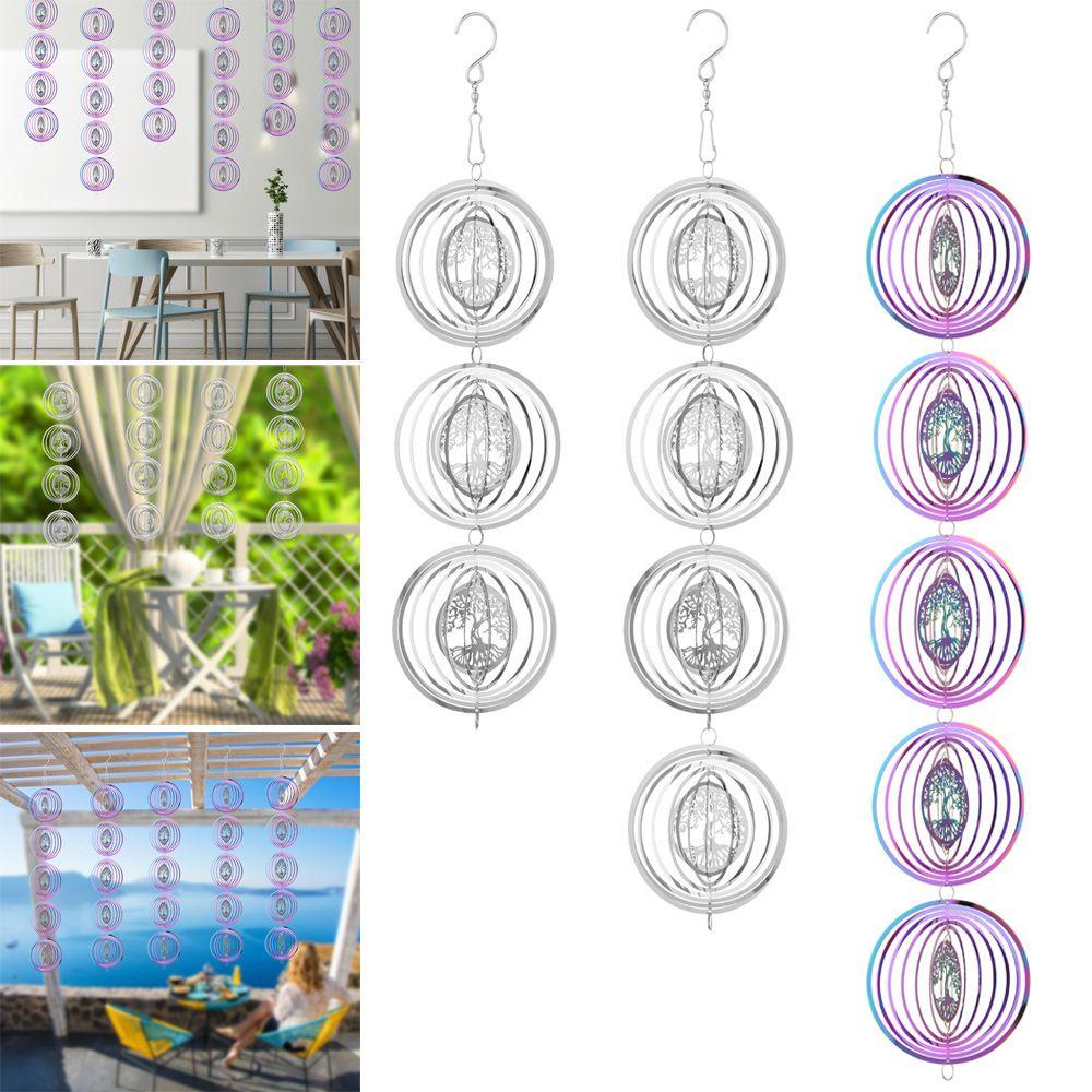 YNATURAL Chuông Gió Treo Ngoài Trời Bằng Thép Không Gỉ 3D