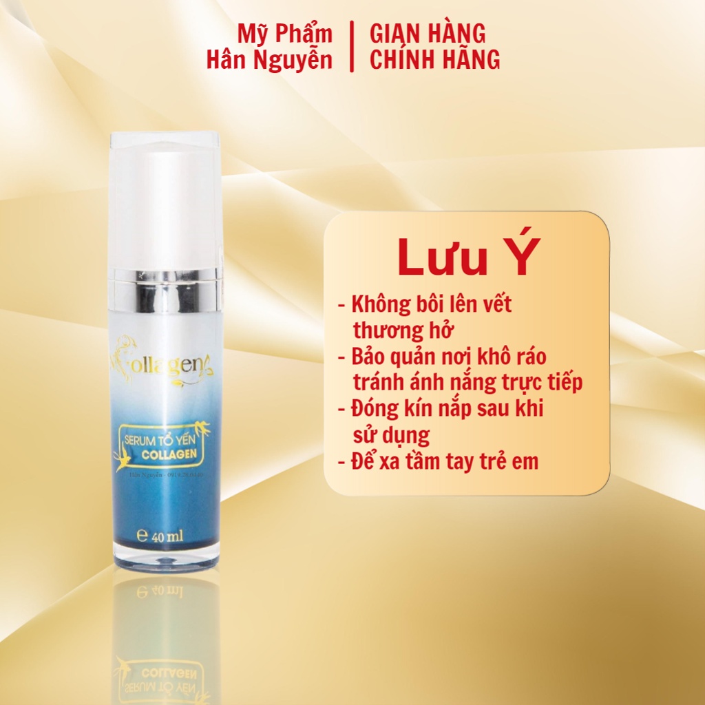 Serum tổ yến phục hồi da bị hư tổn, lão hóa và chảy xệ Ncollagen Hân Nguyễn 40ml 8938526572218