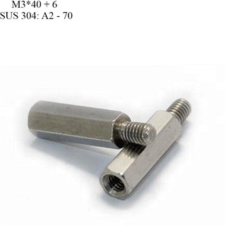 Chân nối (đế nối) đực cái M3*40+6. SUS304. (8k/cái)