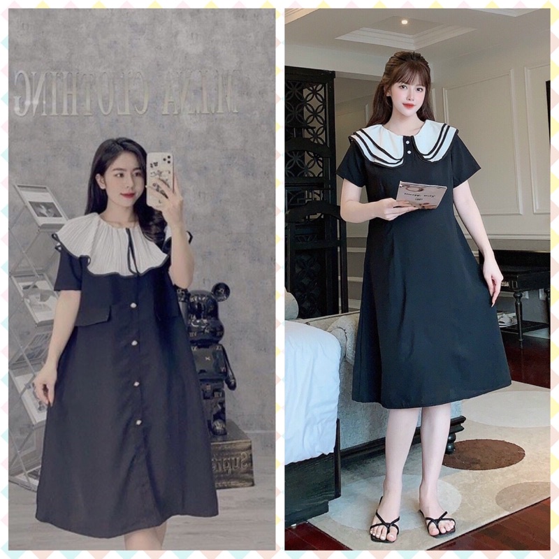 Đầm bầu đen dáng suông Váy bầu MAMA DRESS thời trang công sở thiết kế đẹp giá rẻ phù hợp cho công việc và dự tiệc V52