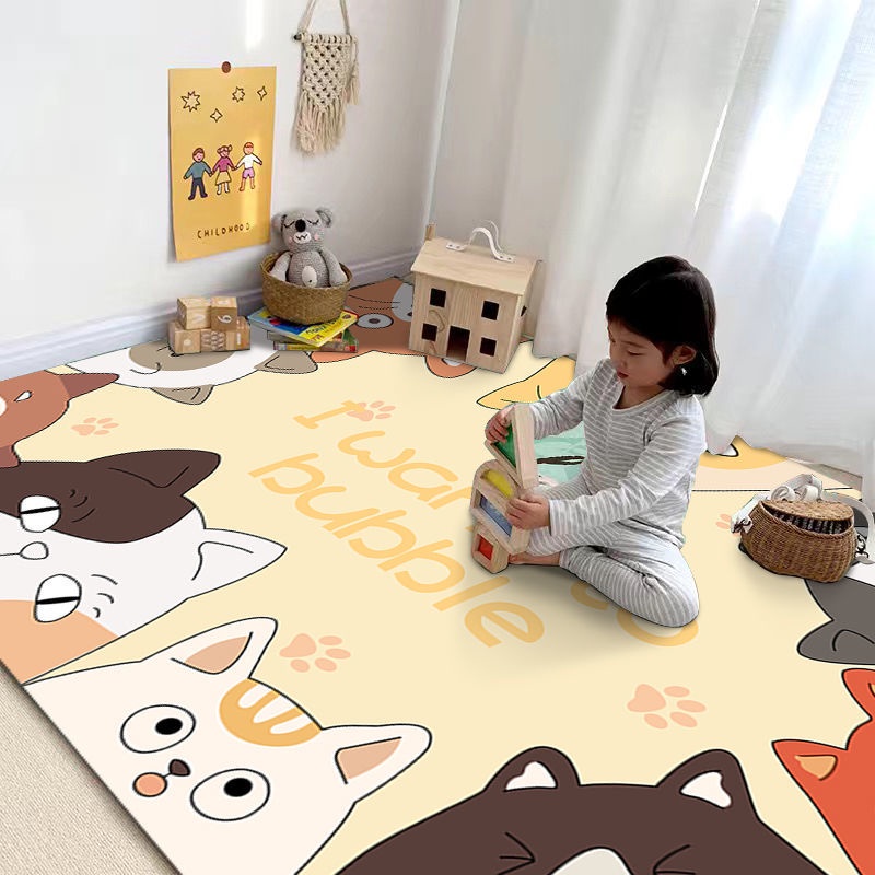 Thảm Lót Sàn Họa Tiết Hoạt Hình Dễ Thương Trang Trí Phòng Khách / Phòng Ngủ Cho Bé Gái